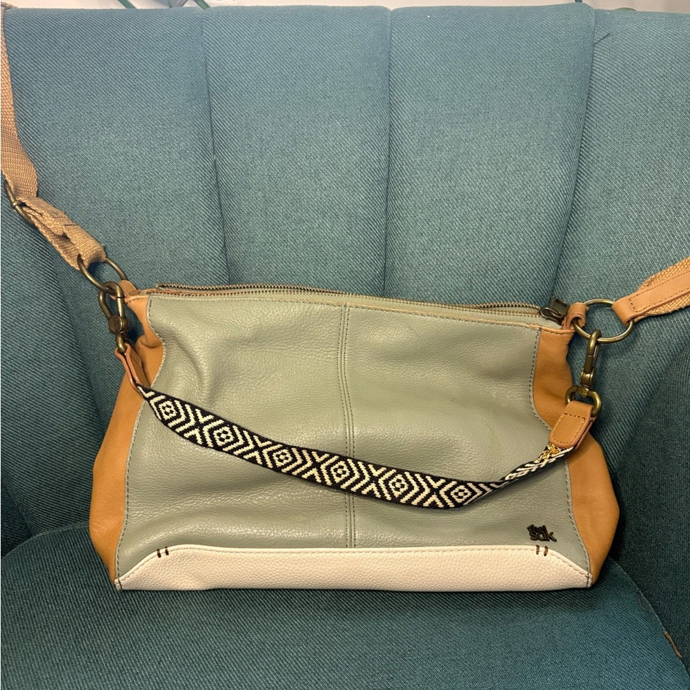 The Sak Blue and Tan Leather Bag